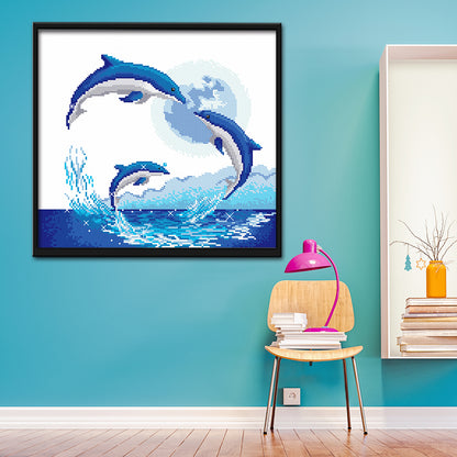 Dolphin - 11CT Stamped Cross Stitch 47*41CM