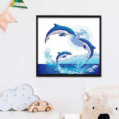 Dolphin - 11CT Stamped Cross Stitch 47*41CM