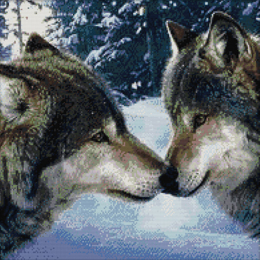 Wolf Kiss - 14CT Stamped Cross Stitch 44 *44CM