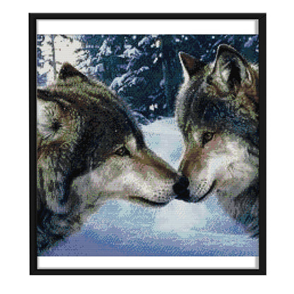 Wolf Kiss - 14CT Stamped Cross Stitch 44 *44CM