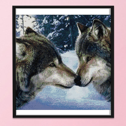 Wolf Kiss - 14CT Stamped Cross Stitch 44 *44CM