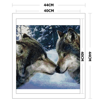 Wolf Kiss - 14CT Stamped Cross Stitch 44 *44CM