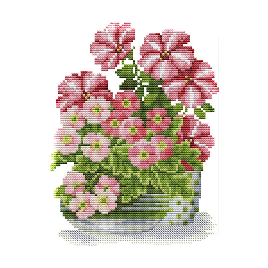 Flowers - 14CT Stamped Cross Stitch 23*18CM