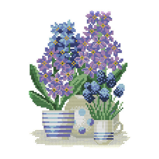 Flowers - 14CT Stamped Cross Stitch 25*18CM