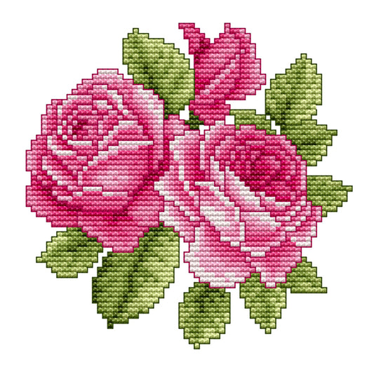 Flower - 14CT Stamped Cross Stitch 17*17CM