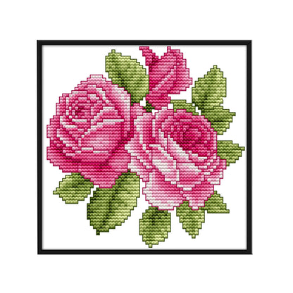 Flower - 14CT Stamped Cross Stitch 17*17CM