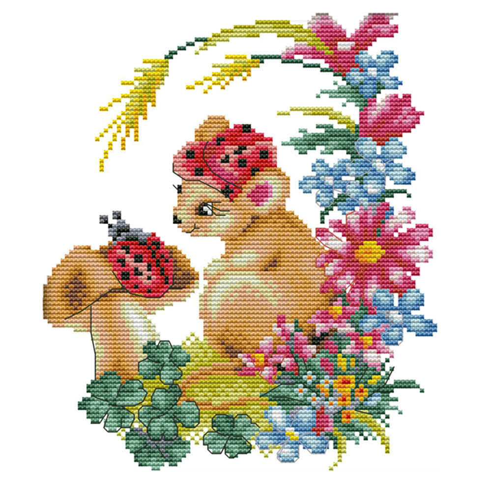 Animal - 14CT Stamped Cross Stitch 25*27CM