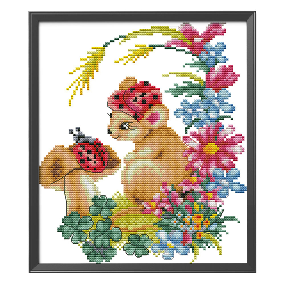 Animal - 14CT Stamped Cross Stitch 25*27CM