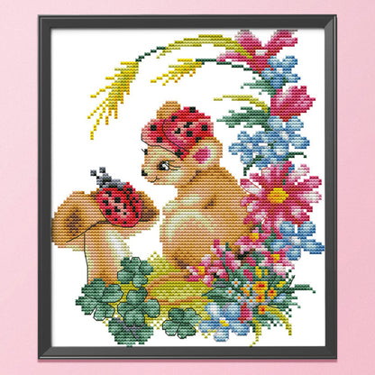 Animal - 14CT Stamped Cross Stitch 25*27CM