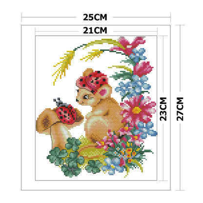 Animal - 14CT Stamped Cross Stitch 25*27CM