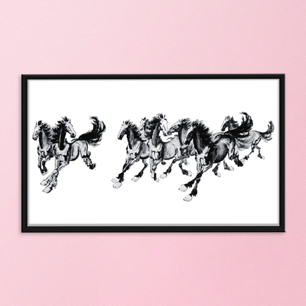 Horses - 14CT Stamped Cross Stitch 136*59CM