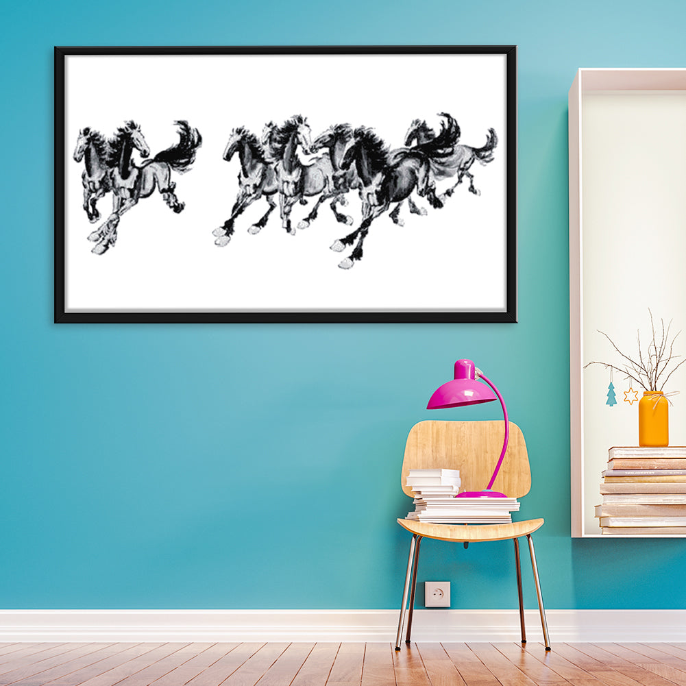 Horses - 14CT Stamped Cross Stitch 136*59CM