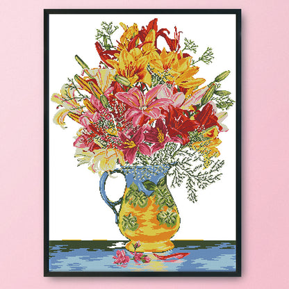 Flowers Crafts - 14CT Stamped Cross Stitch 69*53CM