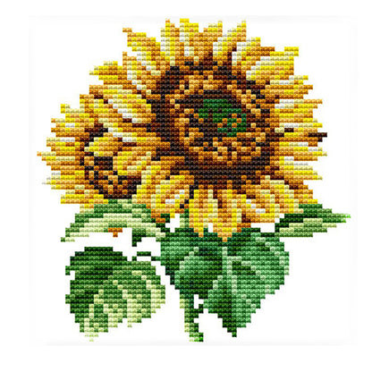 Sunflower - 14CT Stamped Cross Stitch 17*17CM