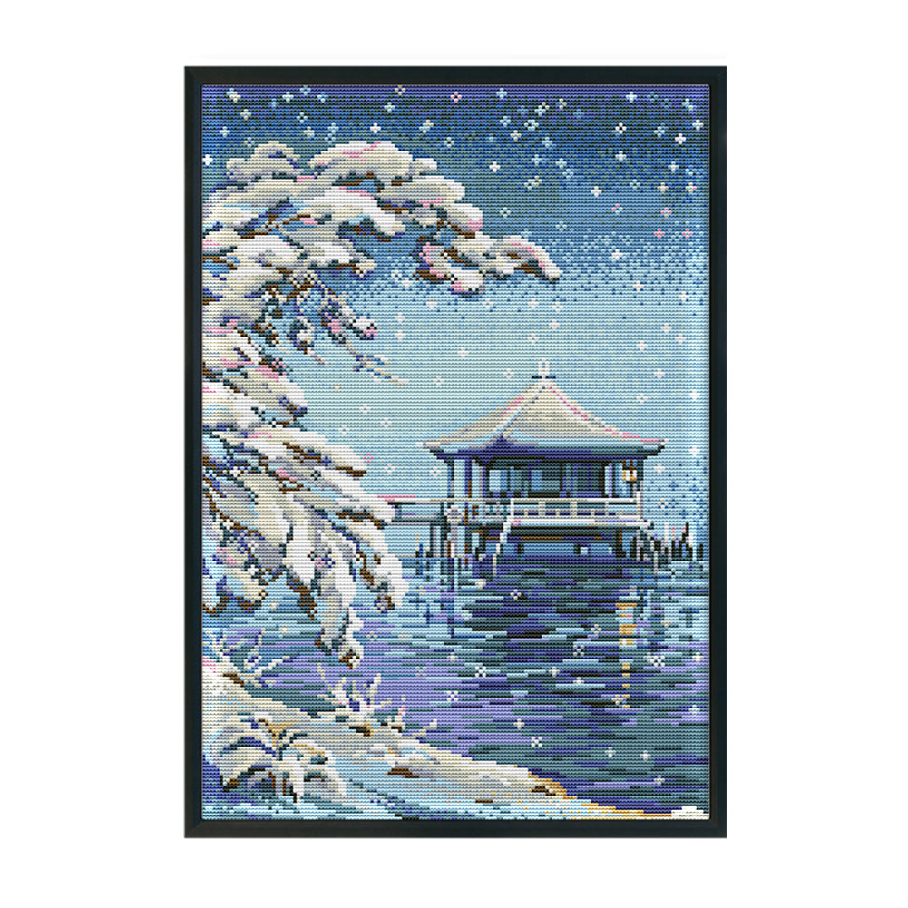 Pavilion - 14CT Stamped Cross Stitch 34*46CM