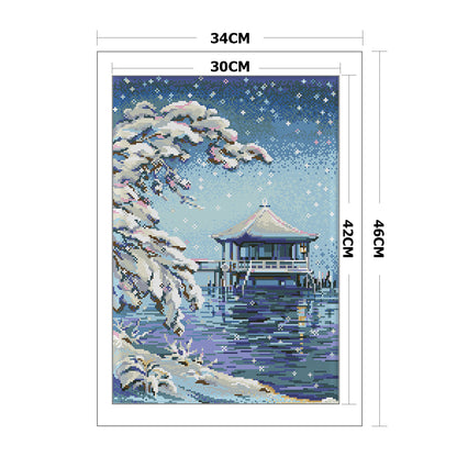 Pavilion - 14CT Stamped Cross Stitch 34*46CM