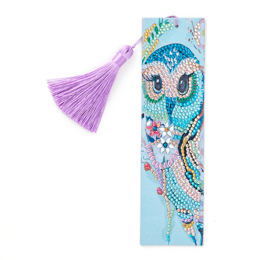 Special Shaped 5D DIY Cartoon Tassel Leather Art Diamond Painting Bookmark