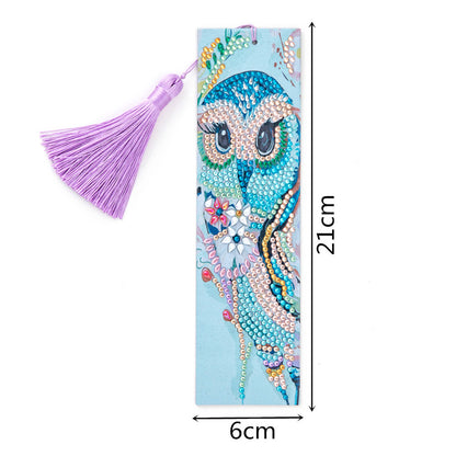 Special Shaped 5D DIY Cartoon Tassel Leather Art Diamond Painting Bookmark