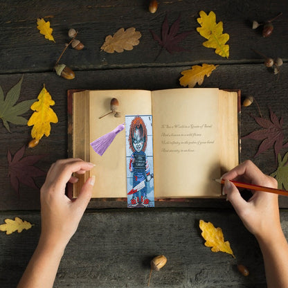 Special Shaped 5D DIY Cartoon Tassel Leather Art Diamond Painting Bookmark