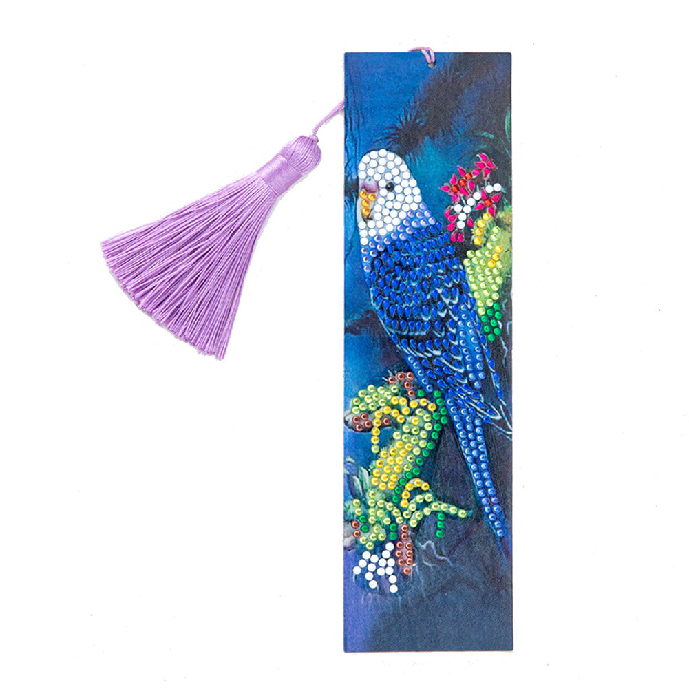 Special Shaped 5D DIY Cartoon Tassel Leather Art Diamond Painting Bookmark