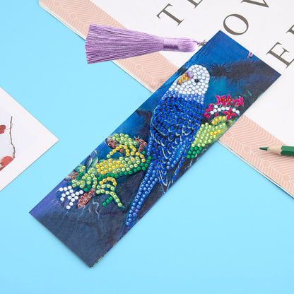 Special Shaped 5D DIY Cartoon Tassel Leather Art Diamond Painting Bookmark