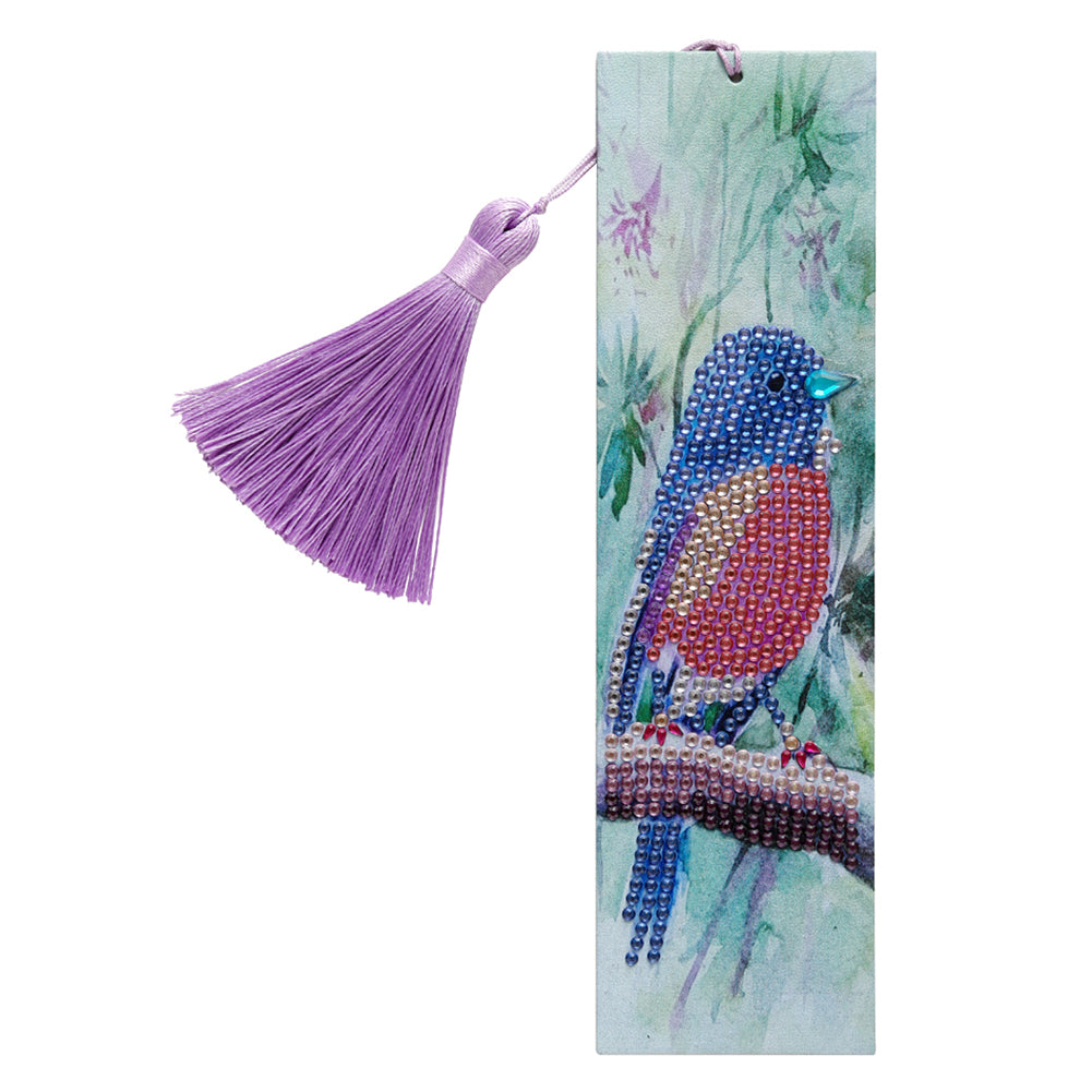 Special Shaped 5D DIY Cartoon Tassel Leather Art Diamond Painting Bookmark