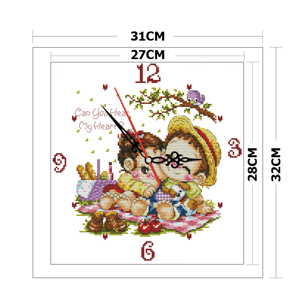 Couple - 14CT Stamped Cross Stitch 31*32CM