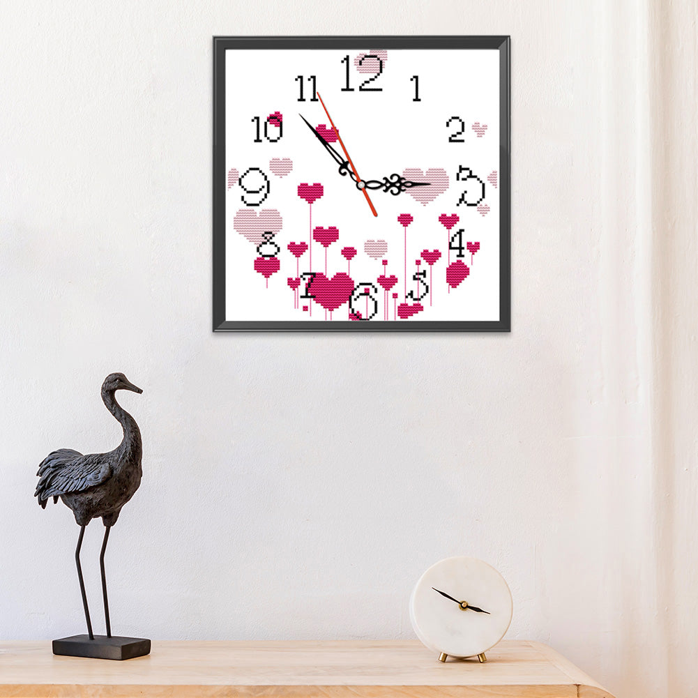 Clock - 14CT Stamped Cross Stitch 27*27CM