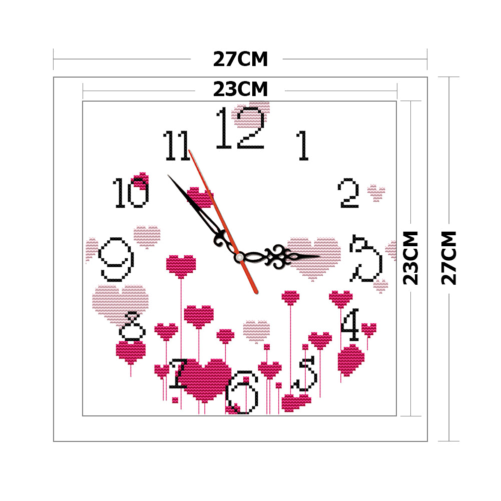 Clock - 14CT Stamped Cross Stitch 27*27CM