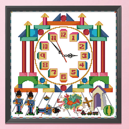 Clock - 14CT Stamped Cross Stitch 37*37CM