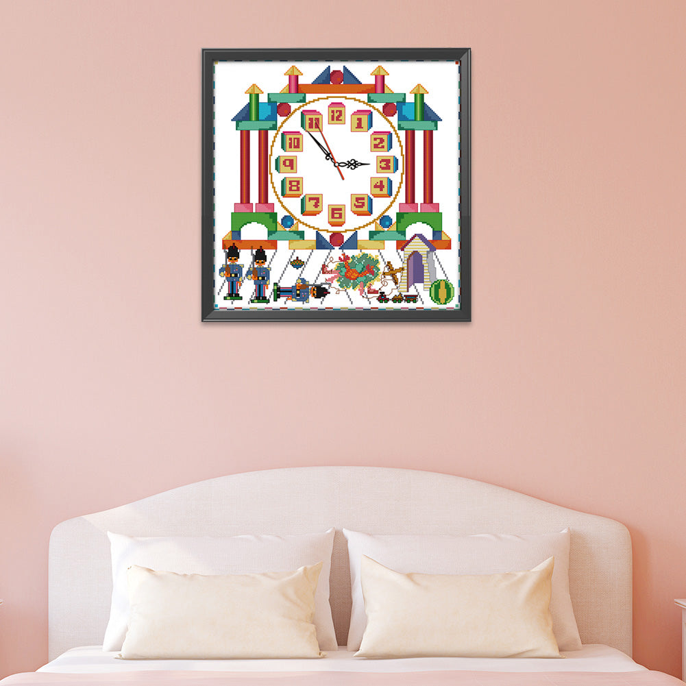 Clock - 14CT Stamped Cross Stitch 37*37CM