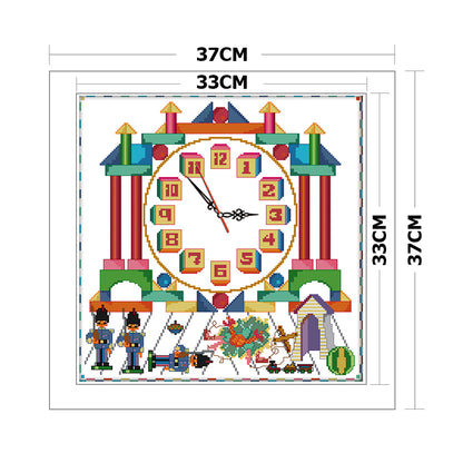 Clock - 14CT Stamped Cross Stitch 37*37CM