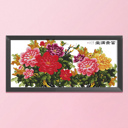 Flower - 14CT Stamped Cross Stitch 99*50CM