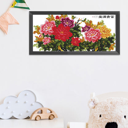 Flower - 14CT Stamped Cross Stitch 99*50CM