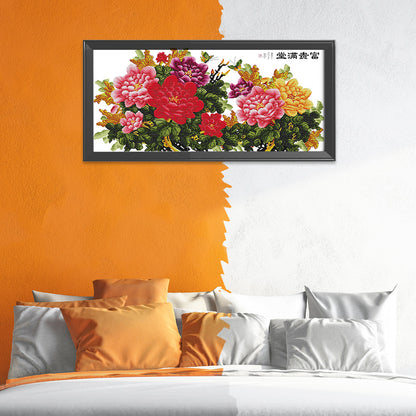 Flower - 14CT Stamped Cross Stitch 99*50CM