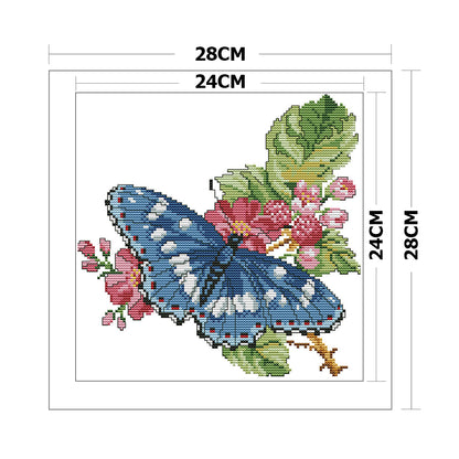 Flowers - 14CT Stamped Cross Stitch 28*28CM
