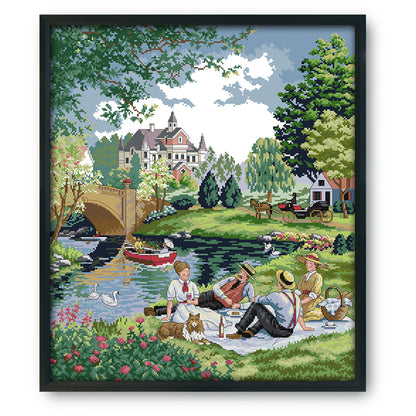 Landscape - 14CT Stamped Cross Stitch 47*54CM