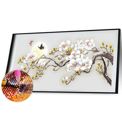 Flower Butterfly - Full Round Drill Diamond Painting 80*40CM