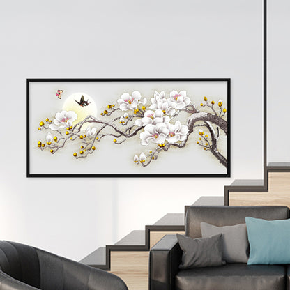 Flower Butterfly - Full Round Drill Diamond Painting 80*40CM