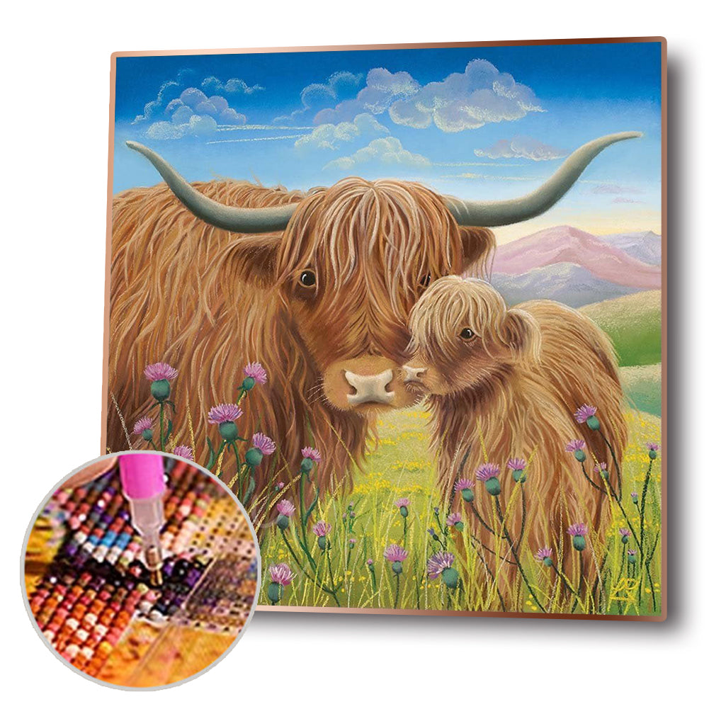 Cow - Full Round Drill Diamond Painting 30*30CM