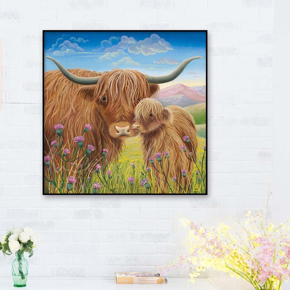 Cow - Full Round Drill Diamond Painting 30*30CM