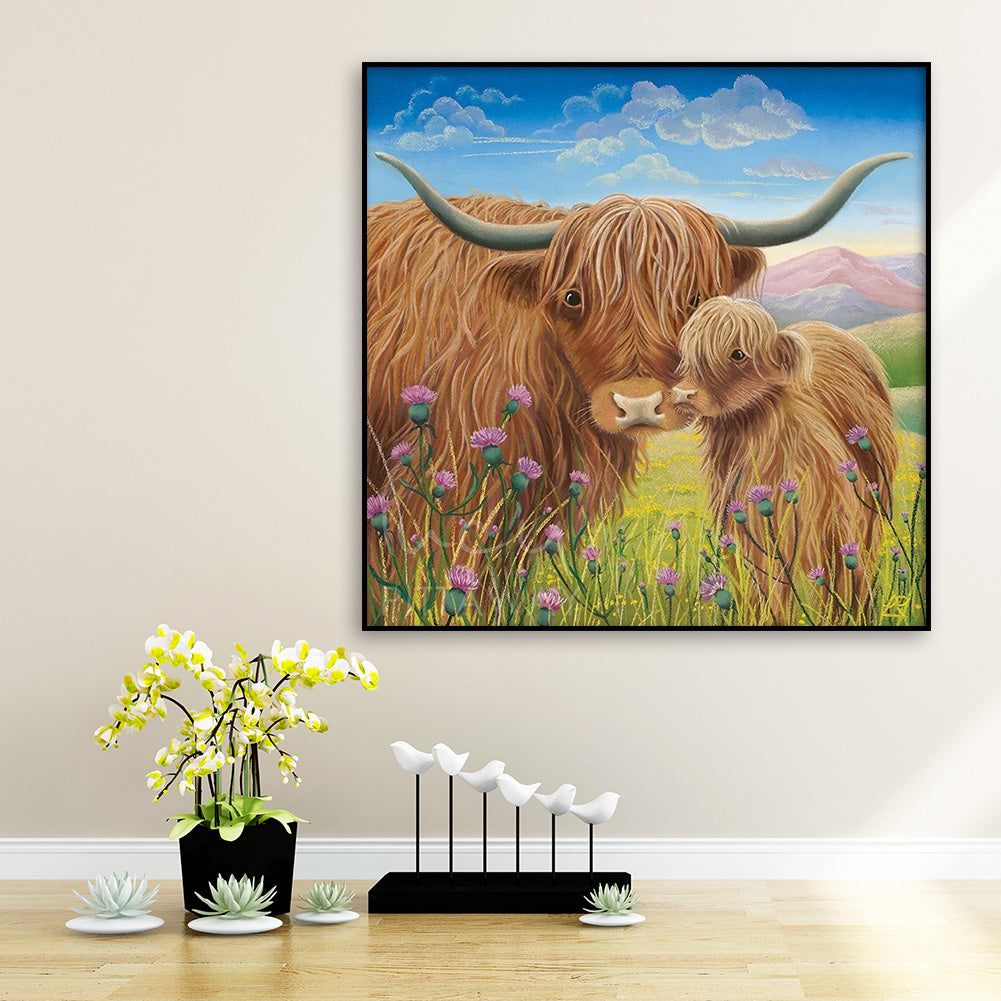 Cow - Full Round Drill Diamond Painting 30*30CM