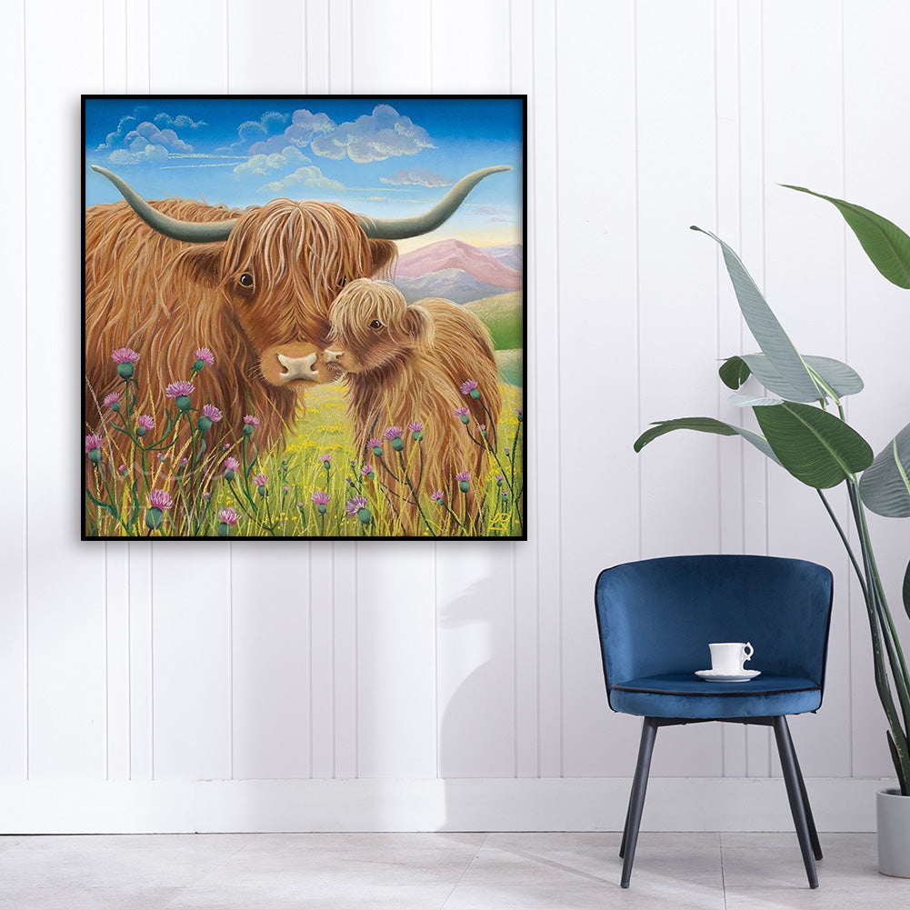 Cow - Full Round Drill Diamond Painting 30*30CM