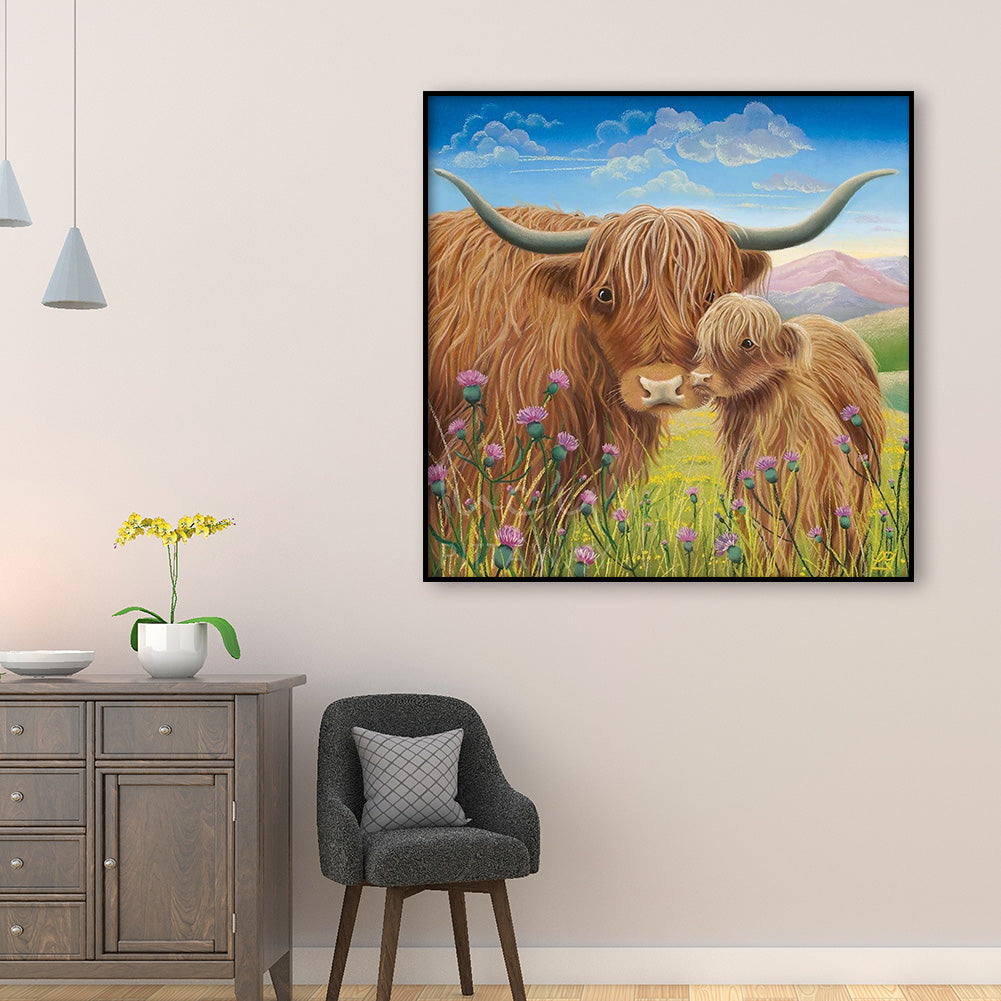 Cow - Full Round Drill Diamond Painting 30*30CM