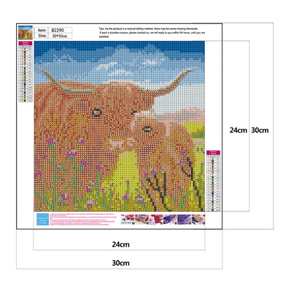 Cow - Full Round Drill Diamond Painting 30*30CM