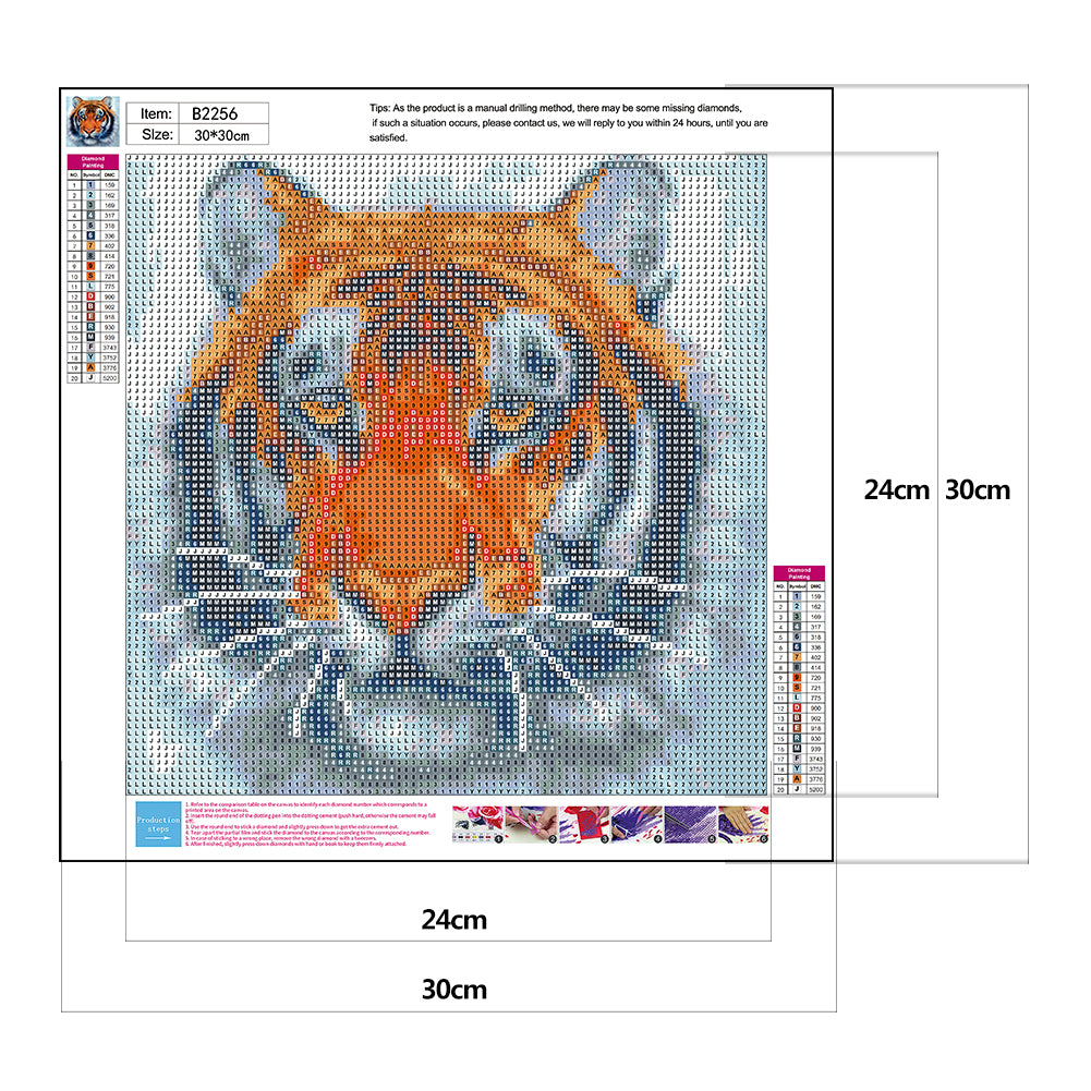 Tiger - Full Round Drill Diamond Painting 30*30CM