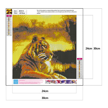 Tiger - Full Round Drill Diamond Painting 30*30CM