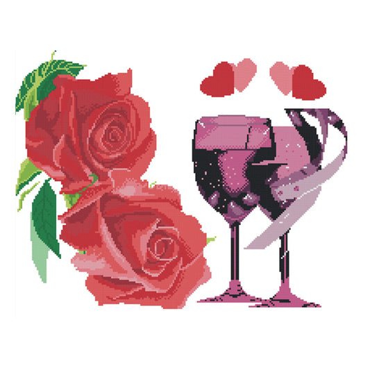 Romantic Bouquet - 11CT Stamped Cross Stitch 56*45CM