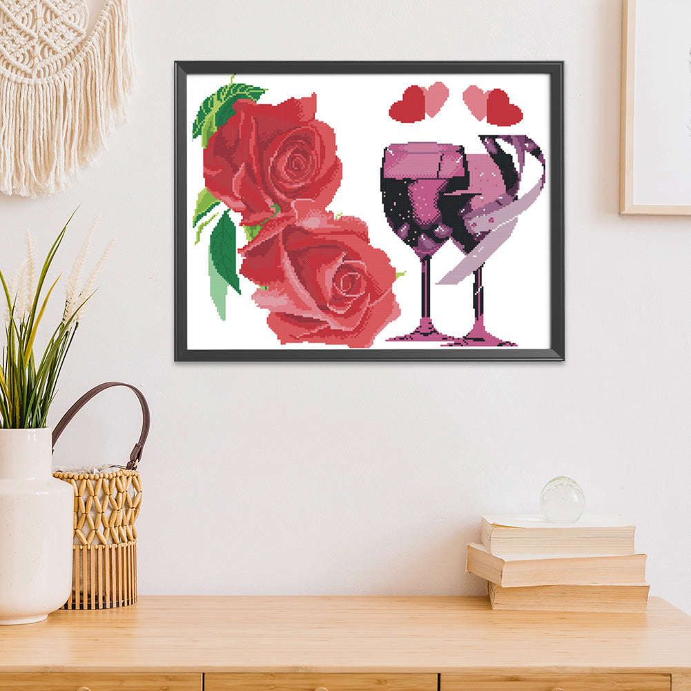 Romantic Bouquet - 11CT Stamped Cross Stitch 56*45CM