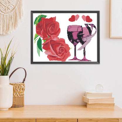 Romantic Bouquet - 11CT Stamped Cross Stitch 56*45CM